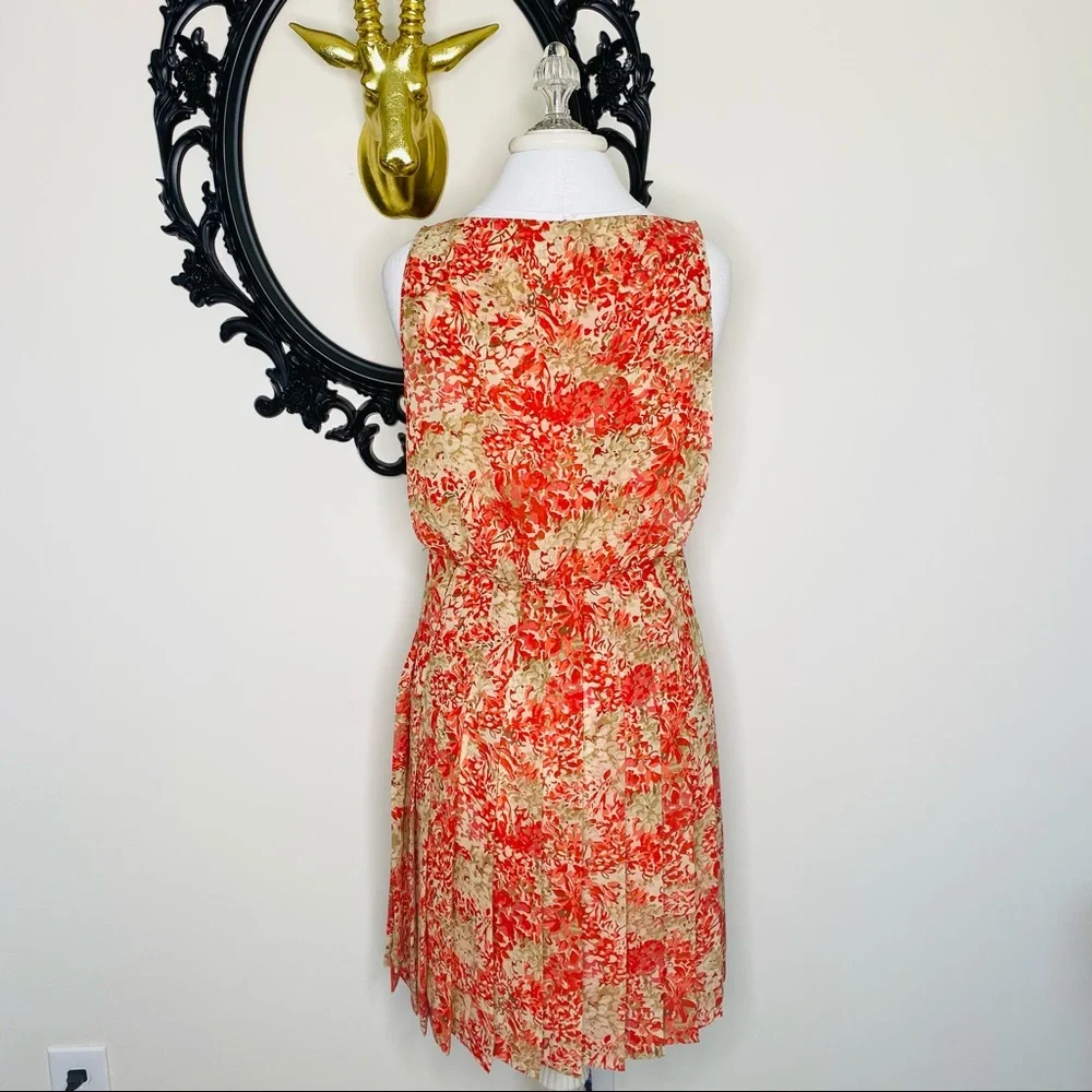 Lauren by Ralph Lauren Coral & Tan Floral Print Dress - Picture 5 of 6